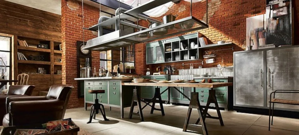desain interior dapur gaya industrial 