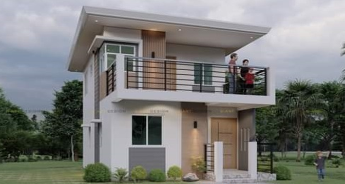 desain rumah minimalis 2 lantai perspektif eksterior