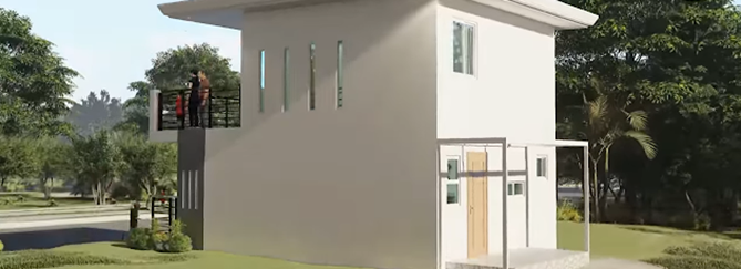 desain rumah minimalis 2 lantai tampak belakang